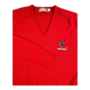 Vintage Logo Crimson Tide Sweater Large Red College Football VNeck Pullover Flaw